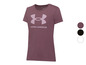 Ein rosafarbenes Under Armour T-Shirt mit Logo.