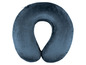 Dunkelblaues Nackenstützkissen zum Reisen.