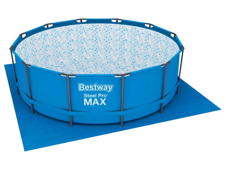 Gehe zu Vollbildansicht: Bestway Flowclear™ quadratische Bodenplane 396 x 396 cm für Aufstellpools bis Ø 366 cm, blau - Bild 3