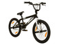 Ein schwarzes Big Shaggy BMX-Fahrrad mit orangenen Details.