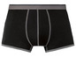 Schwarze Boxershorts mit grauen Details.