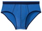 Blaue Unterhose mit dunkelblauem Bund.