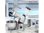 Eine silberne Profi Cook Küchenmaschine mit Mixer und Fleischwolf.
