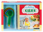 Ein Kochbuch für Kinder mit bunten Messlöffeln.