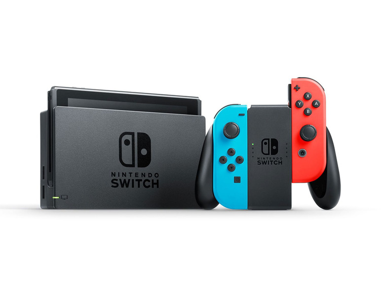 Gehe zu Vollbildansicht: Nintendo Switch Konsole, mit Joy-Con-Controllern, in Neonfarben - Bild 4