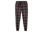 Schwarze Schlafanzughose mit roten und weißen Karos.