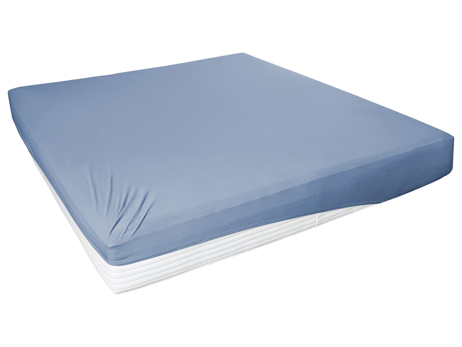 Primera Elastan-Jersey-Spannbetttuch mit Rundumgummi (Blau, 180-200×200 cm) | 04002895149662