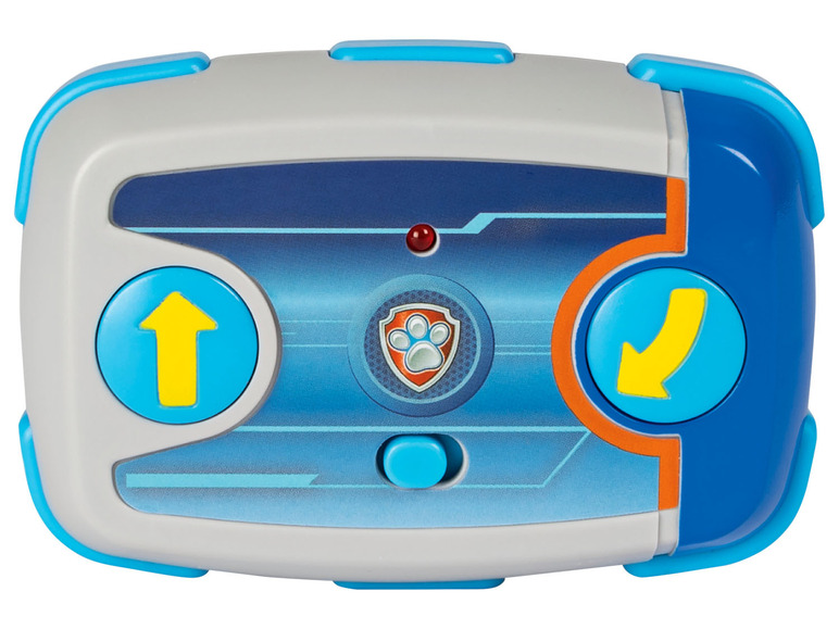 Paw Patrol Fernbedienung mit blauen und orangen Knöpfen.