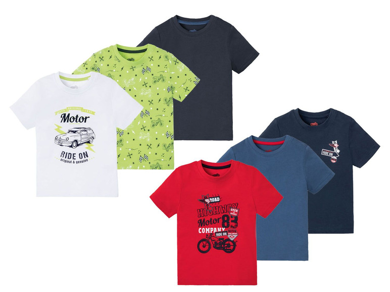 Gehe zu Vollbildansicht: lupilu® Kleinkinder Jungen T-Shirts, 3 Stück, aus reiner Baumwolle - Bild 1