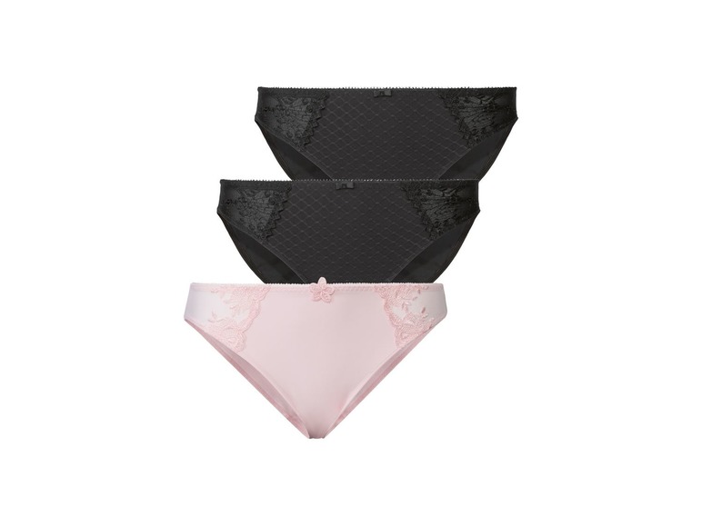Gehe zu Vollbildansicht: ESMARA® Lingerie Slip Damen, 3 Stück, sanft formgebend, mit Stickerei, mit Elasthan - Bild 2