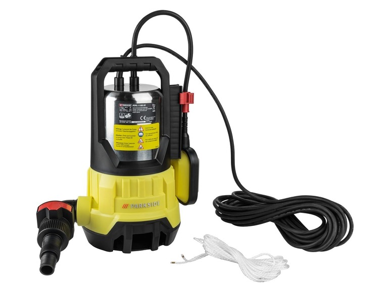 Gehe zu Vollbildansicht: PARKSIDE® Schmutzwassertauchpumpe »PTPS 1100«, 1100 Watt, mit Edelstahlgehäuse, 10 m Kabel - Bild 1