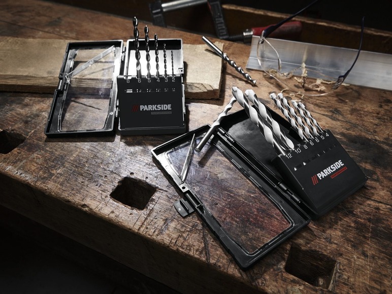 Zwei Sets Parkside Bohrer, darunter ein Set mit Spiralbohrern