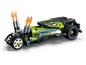 Lego Technic Hot Rod mit Flammen und drehbaren Rädern.
