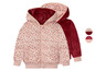 Wendbare Mädchenjacke mit Kapuze und Blumenmuster