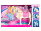 Barbie Prinzessin Abenteuer Spielset mit einem leuchtenden und tanzenden Einhorn.