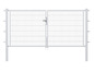 Doppeltes Tor mit Gitter für Garten oder Grundstück.