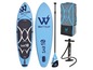 Ein aufblasbares Paddleboard, Paddel, Pumpe und Tasche von Wattsup.