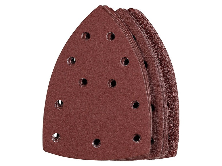 Ein Stapel Schleifpapier mit Löchern für eine Schleifmaschine.