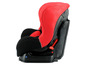 Ein roter Kindersitz für Autos.