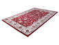 Roter Teppich mit weißem und beigefarbenem Blumendesign