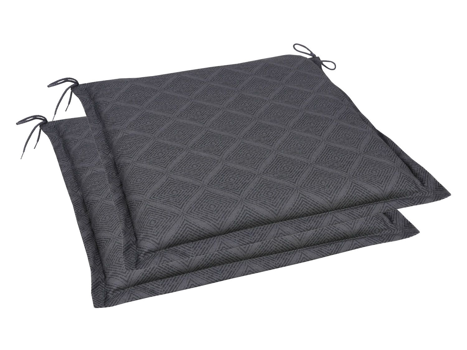 GO-DE Textil Gartenauflage Raute (2er Set Kissen 5 cm, Anthrazit) | 04014082071199