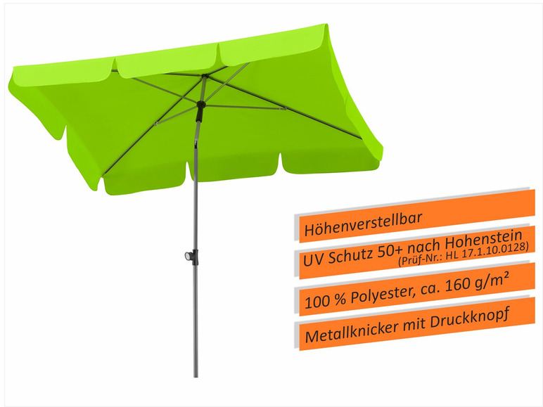 Gehe zu Vollbildansicht: Schneider Sonnenschirm »Locarno«, rechteckig, 50+ UV-Schutz, 2-teiliger Stock, mit Knicker - Bild 18