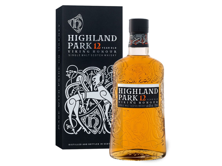 Gehe zu Vollbildansicht: Highland Park 12 Years VIKING HONOUR Single Malt Scotch Whisky mit Geschenkbox 40% Vol - Bild 1
