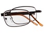 Braune, faltbare Lesebrille.
