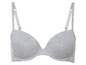 Grauer BH mit glatten Cups.