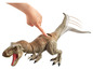 Eine Jurassic World T-Rex Dinosaurier Spielfigur mit beweglichem Schwanz.