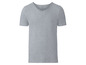 Ein graues T-Shirt mit V-Ausschnitt der Marke Livergy.