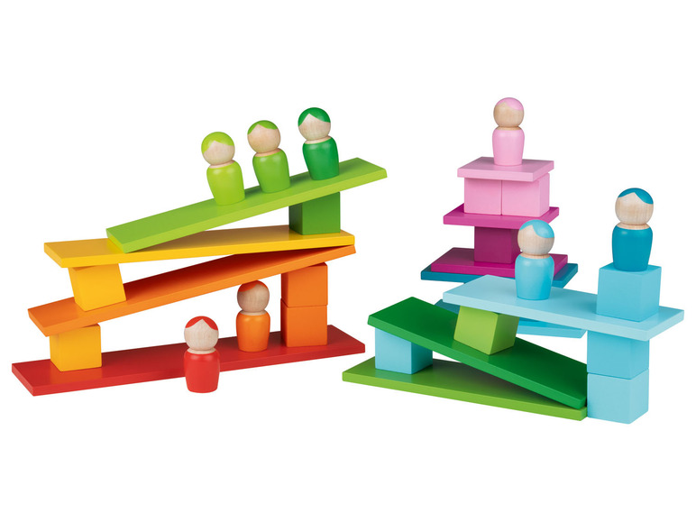 Gehe zu Vollbildansicht: PLAYTIVE® Holz Spielzeug Montessori, regenbogenfarben - Bild 17