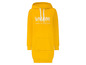 Gelber Hoodie-Kleid mit dem Schriftzug 'Sunshine makes me feel good'.