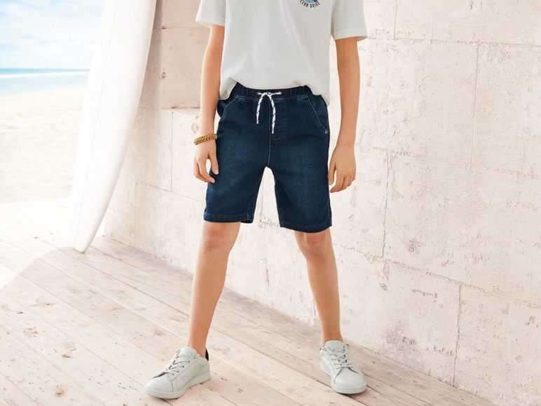 Gehe zu Vollbildansicht: PEPPERTS® Bermuda Jungen, Jeans-Optik, Gummizugbund mit Kordel, mit Baumwolle und Elasthan - Bild 12