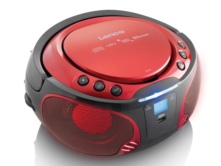 Gehe zu Vollbildansicht: Lenco SCD-550 Tragbarer CD-Radiorekorder mit MP3, USB, Bluetooth und Lichteffekten - Bild 3