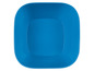 Eine blaue, quadratische Schüssel.