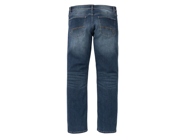 Gehe zu Vollbildansicht: LIVERGY® Jeans Herren, Straight Fit, in Used-Optik, Mit Knopfverschluss - Bild 6
