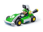 Luigi's grünes Mario Kart-Rennwagen mit Kamera.