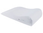Weißes Kissen mit Reißverschluss, geeignet für Seitenschläfer.