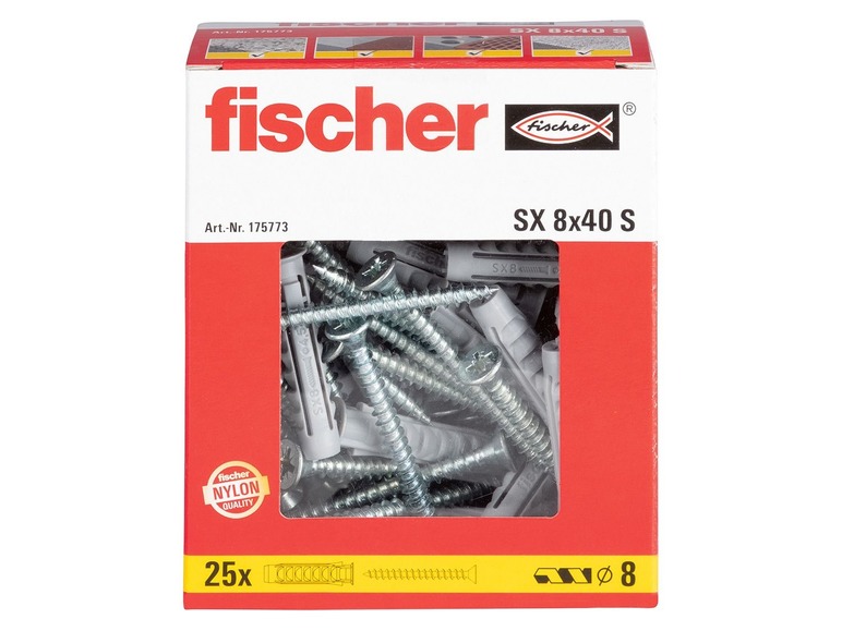 Gehe zu Vollbildansicht: FISCHER Dübel/ Dübel-Schrauben Sortiment, SX 6/ SX 6 + Schrauben/ SX 8/ SX8 + Schrauben - Bild 5