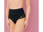 Schwarze High-Waist-Slip mit Spitze.
