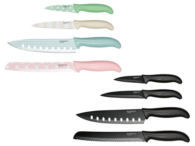 Gehe zu Vollbildansicht: ERNESTO® Messerset, 4-teilig, mit Edelstahl-Klinge, Kunststoffgriffe, spülmaschinengeeignet - Bild 1