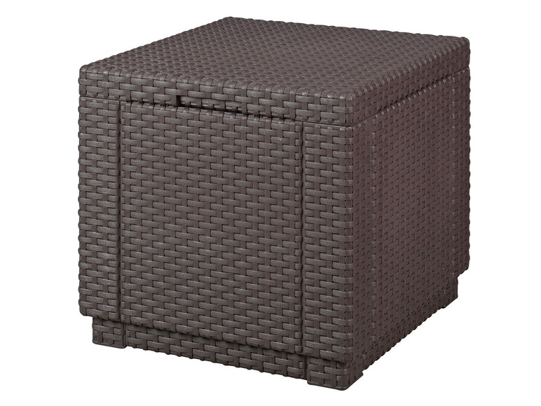 Gehe zu Vollbildansicht: Keter Allibert Hocker »Cube«, mit Stauraum, in Korbdesign, inklusive Kissen, 110 kg Belastbarkeit - Bild 4
