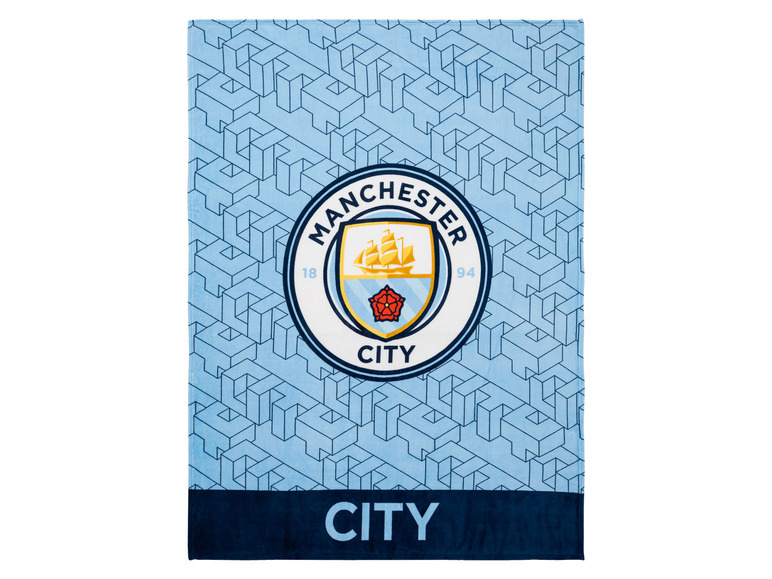 Gehe zu Vollbildansicht: Mikroplüsch Kuscheldecke »Manchester City«, 150 x 200 cm - Bild 1
