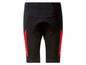Schwarze Fahrradhose mit roten Akzenten.