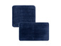 Zwei dunkelblaue Badvorleger