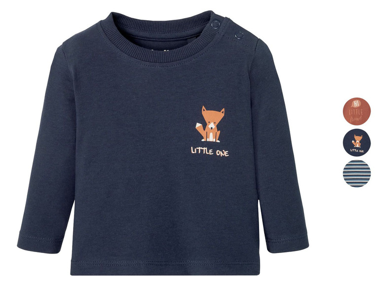 Gehe zu Vollbildansicht: LUPILU® Baby Langarmshirt Jungen, mit Schulterknöpfung - Bild 1