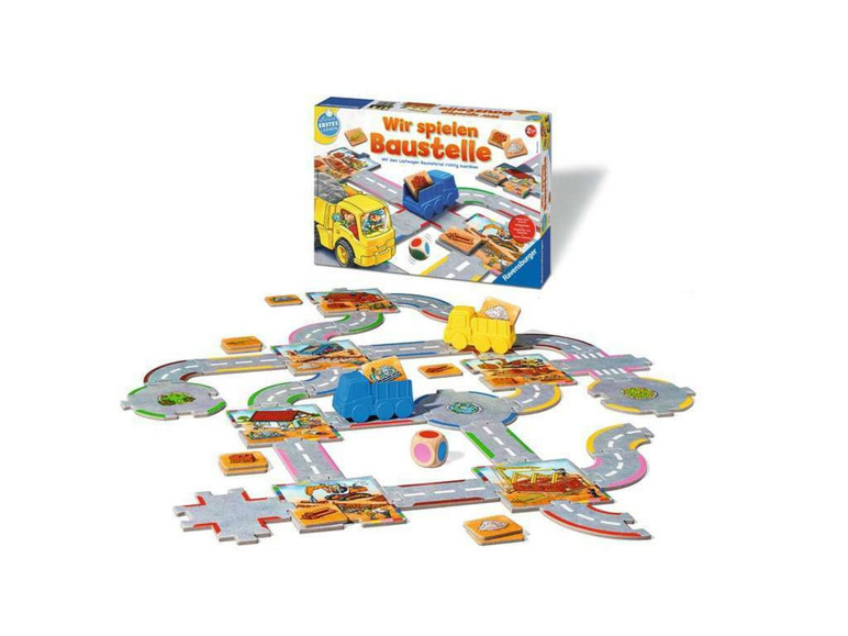 Ravensburger Brettspiel mit LKW und Bau-Thema.