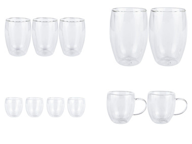 ERNESTO® Gläser Sets, aus doppelwandigem Borosilikatglas