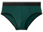 Dunkelgrüne Unterhose mit schwarzem Bund.